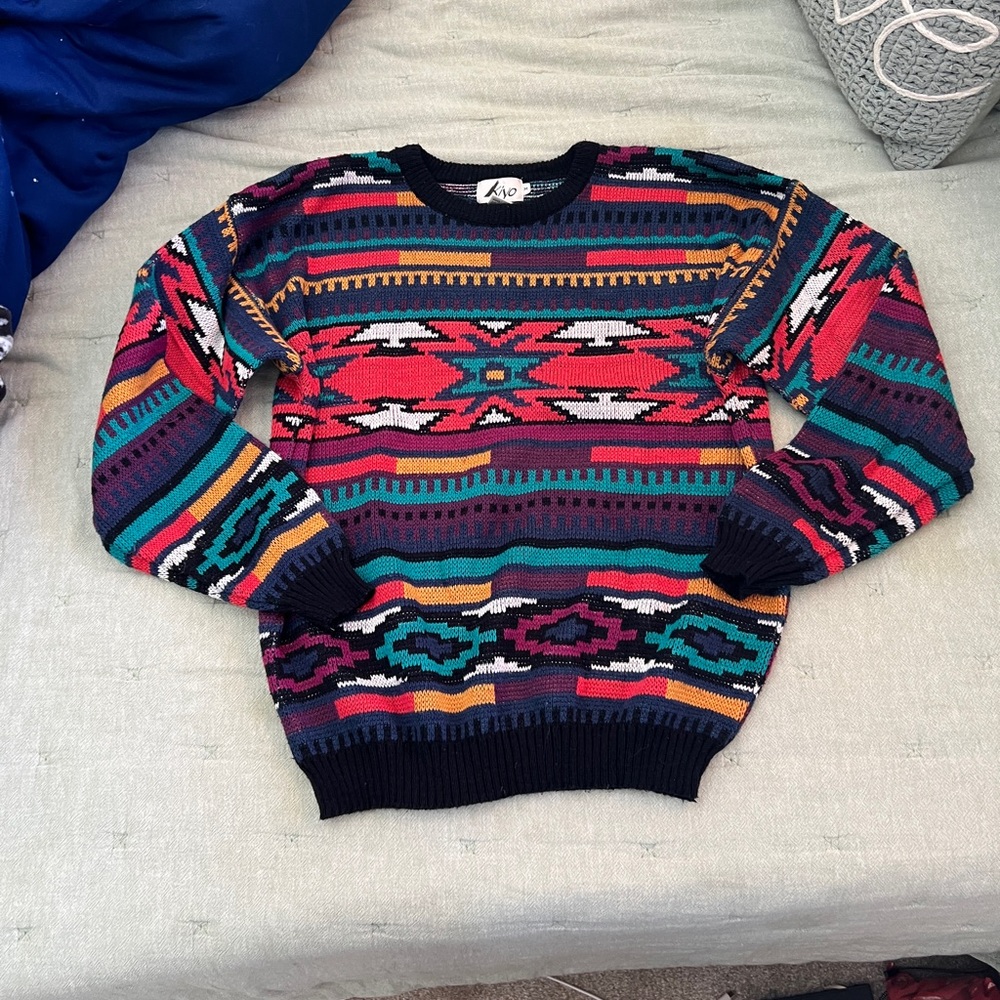 Aztec Patterned Sweater by Zio - Multicolor